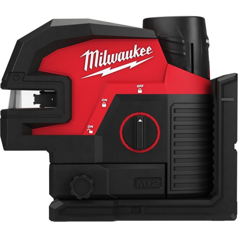 Купити Нівелір лінійно-точковий лазерний акумуляторний 4 точковий MILWAUKEE, M12 CLL4P-301C зелений промінь (зарядний пристрій С12 С, 1 акумулятор М12 В3 3Аг, аксесуари, кейс). Офіційний магазин Мілвокі Україна, фірмова гарантія з доставкою по Украіні