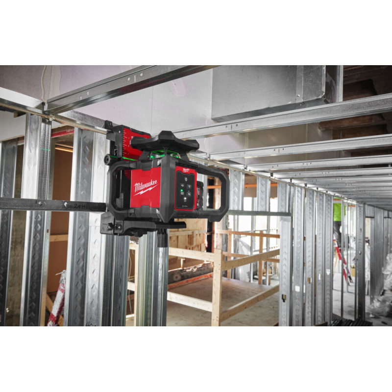 Купити Рівень лазерний ротаційний акумуляторний MILWAUKEE, M18 RLOHVG300-501C, 300м (зарядний пристрій M12-18 C, 1 акумулятор М18 В5 5Аг, детектор, кейс). Офіційний магазин Мілвокі Україна, фірмова гарантія з доставкою по Украіні