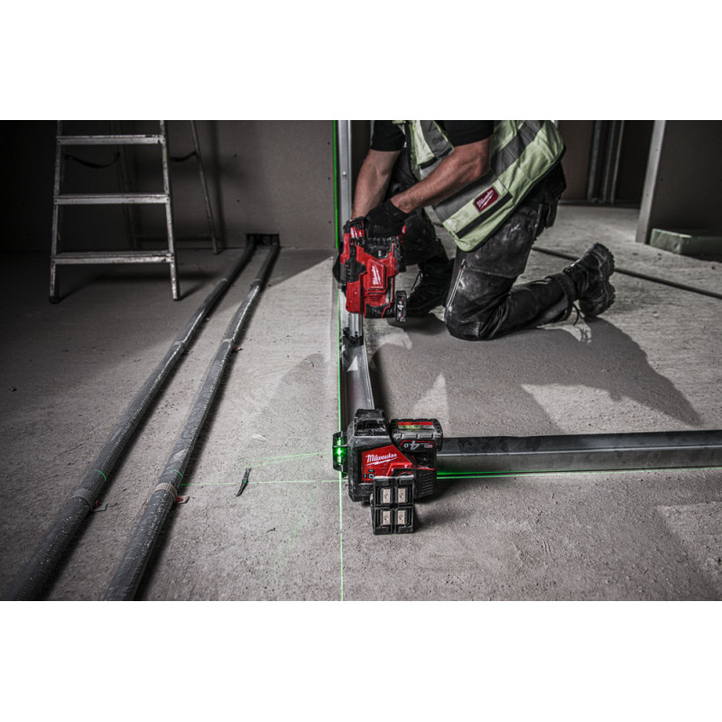 Купити Нівелір лазерний 3D акумуляторний MILWAUKEE, M12 3PLKIT-401P  (360 градусів, зелений промінь) (заміна на 4933499379). Офіційний магазин Мілвокі Україна, фірмова гарантія з доставкою по Украіні