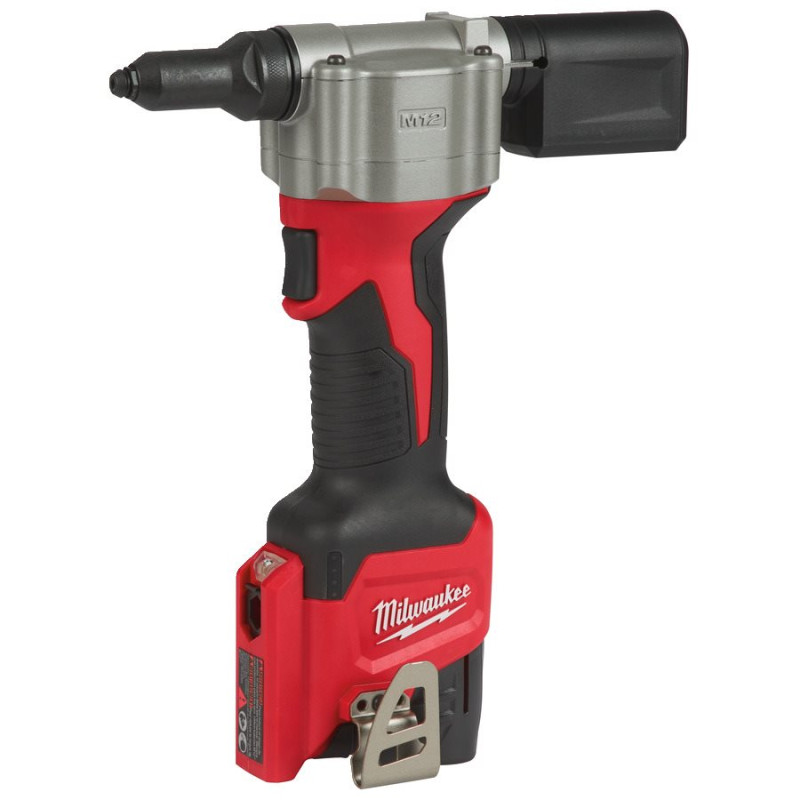 Купити Заклепочник акумуляторний MILWAUKEE, M12 BPRT-0, діаметр заклепок 2,4-4,8мм (каркас, 4 накінечника, ключ, картонне пакування). Офіційний магазин Мілвокі Україна, фірмова гарантія з доставкою по Украіні