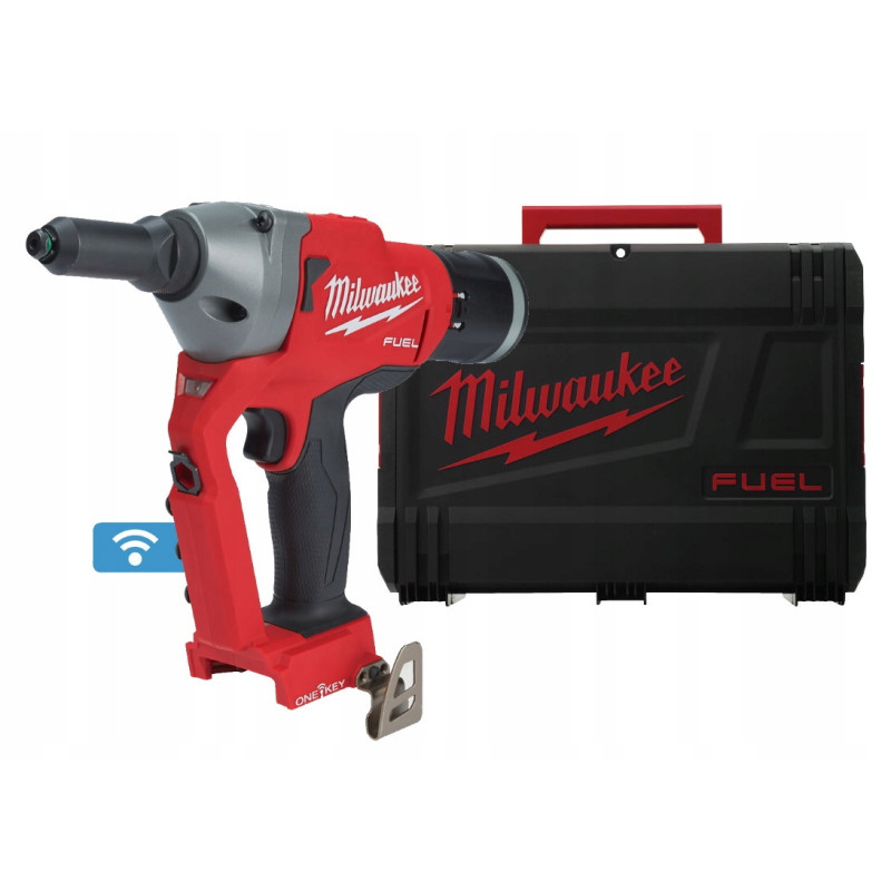 Купити Заклепочник акумуляторний безщітковий MILWAUKEE M18 ONEFPRT-0X, діаметр заклепок 4,8-7,0мм (каркас, кліпса на ремінь. перехідники для заклепок, ключ, HDкейс). Офіційний магазин Мілвокі Україна, фірмова гарантія з доставкою по Украіні