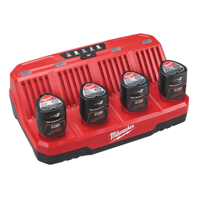 Купити Зарядний пристрій MILWAUKEE, M12 C4 (для 4х акумуляторів М12). Офіційний магазин Мілвокі Україна, фірмова гарантія з доставкою по Украіні