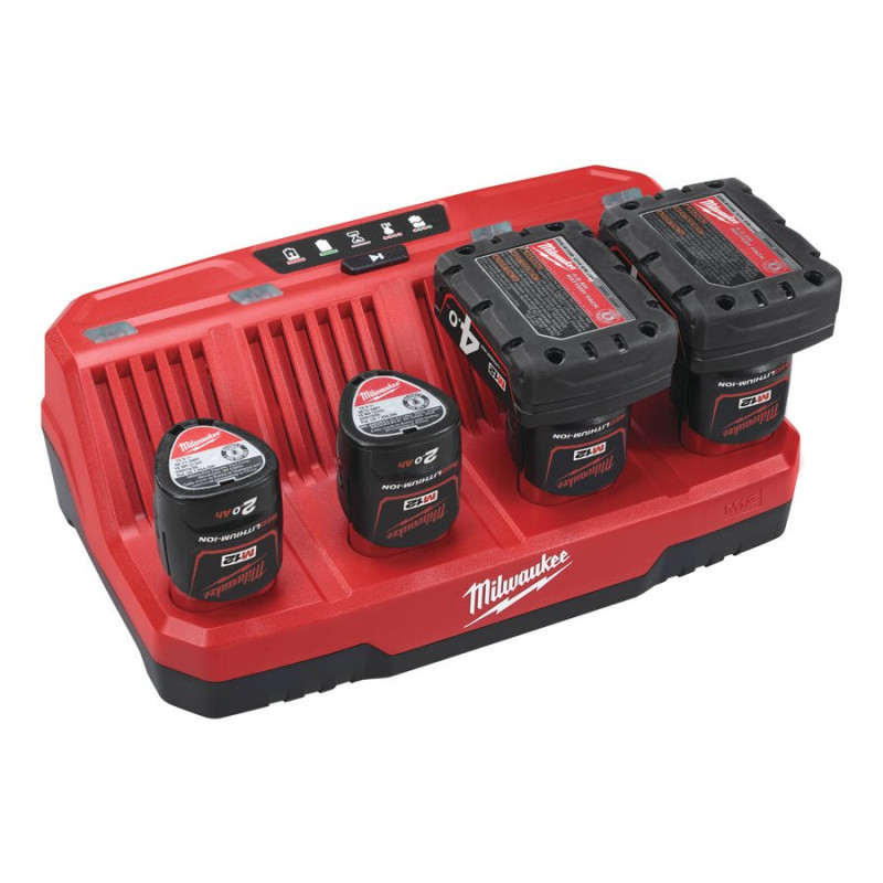 Купити Зарядний пристрій MILWAUKEE, M12 C4 (для 4х акумуляторів М12). Офіційний магазин Мілвокі Україна, фірмова гарантія з доставкою по Украіні
