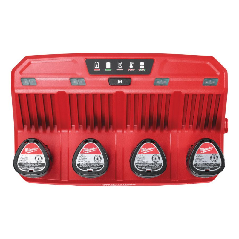 Купити Зарядний пристрій MILWAUKEE, M12 C4 (для 4х акумуляторів М12). Офіційний магазин Мілвокі Україна, фірмова гарантія з доставкою по Украіні