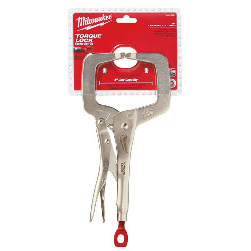 Купити Затискач-струбцина тип С Torque Lock MILWAUKEE, 90х90мм (нерухомі губки), 280мм. Офіційний магазин Мілвокі Україна, фірмова гарантія з доставкою по Украіні
