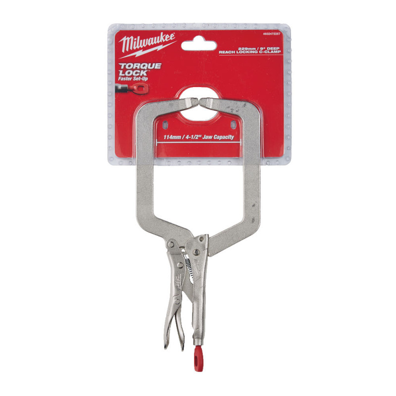 Купити Затискач-струбцина тип С Torque Lock MILWAUKEE, 114х101мм (нерухомі губки), 230мм. Офіційний магазин Мілвокі Україна, фірмова гарантія з доставкою по Украіні