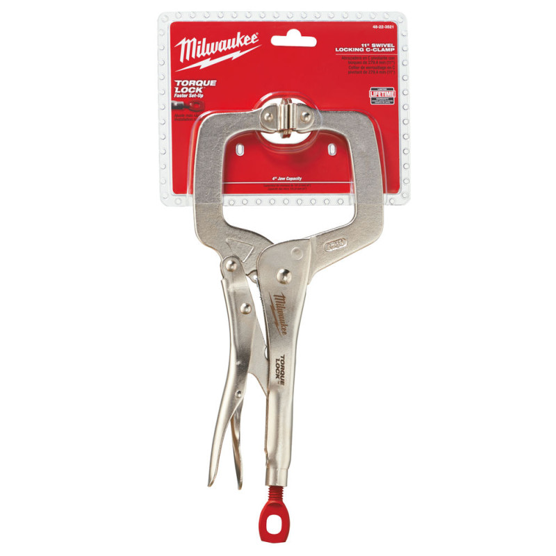 Купити Затискач-струбцина тип С Torque Lock MILWAUKEE, 100х100мм (шарнірні губки), 280мм. Офіційний магазин Мілвокі Україна, фірмова гарантія з доставкою по Украіні